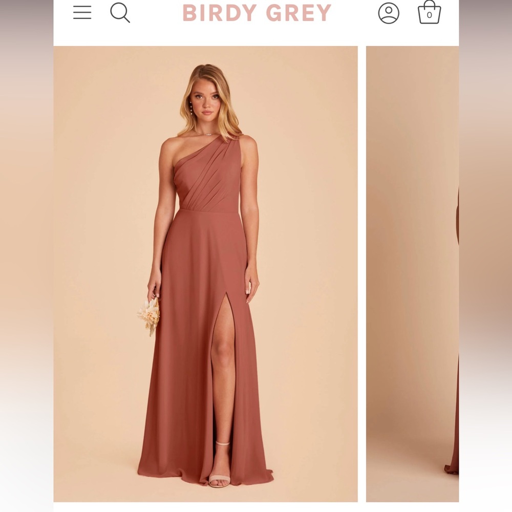 Birdy Grey Kira One shoulder bridesmaid dress in desert rose - size medium